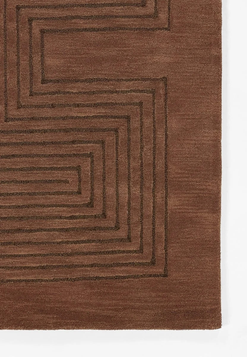 Simbus Copper Geometric Hand-Tufted Wool Rug - Image 3