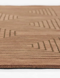 Simbus Copper Geometric Hand-Tufted Wool Rug - Image 4