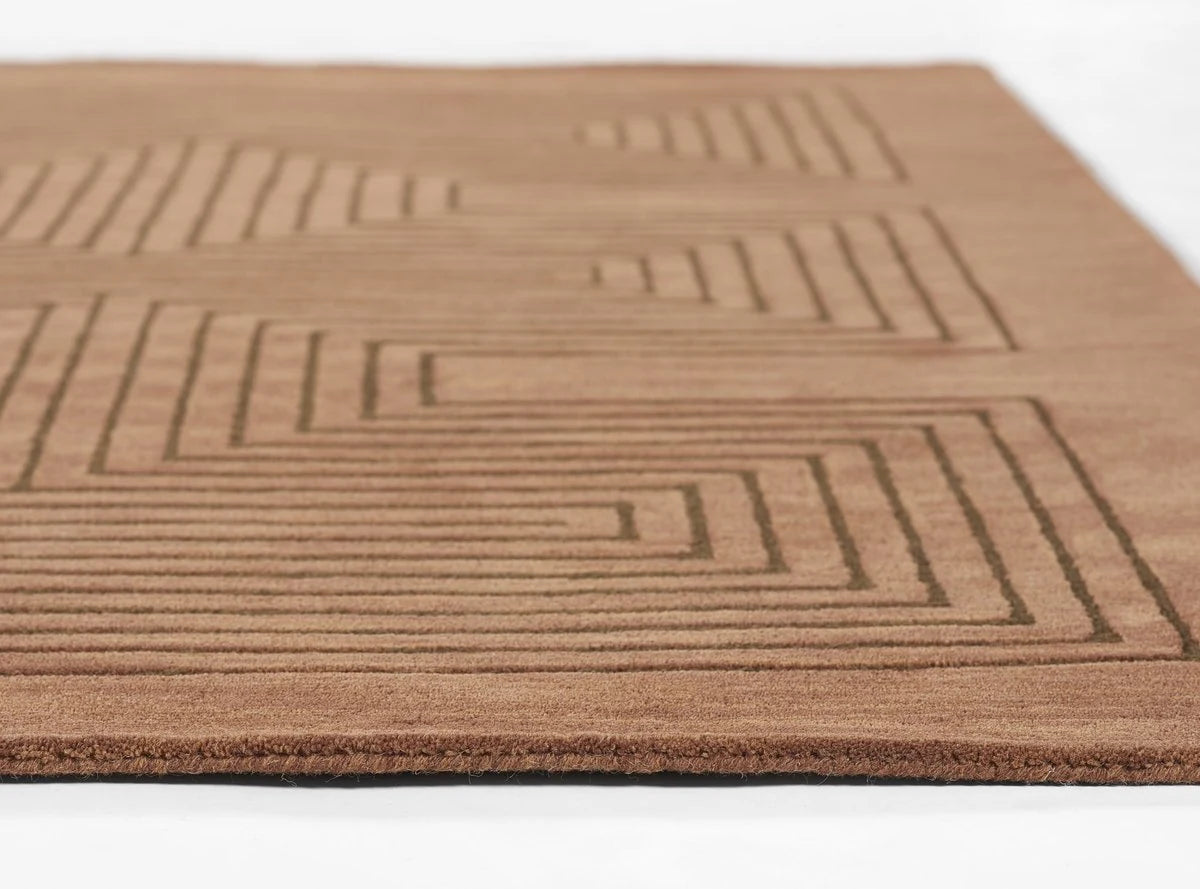Simbus Copper Geometric Hand-Tufted Wool Rug - Image 4