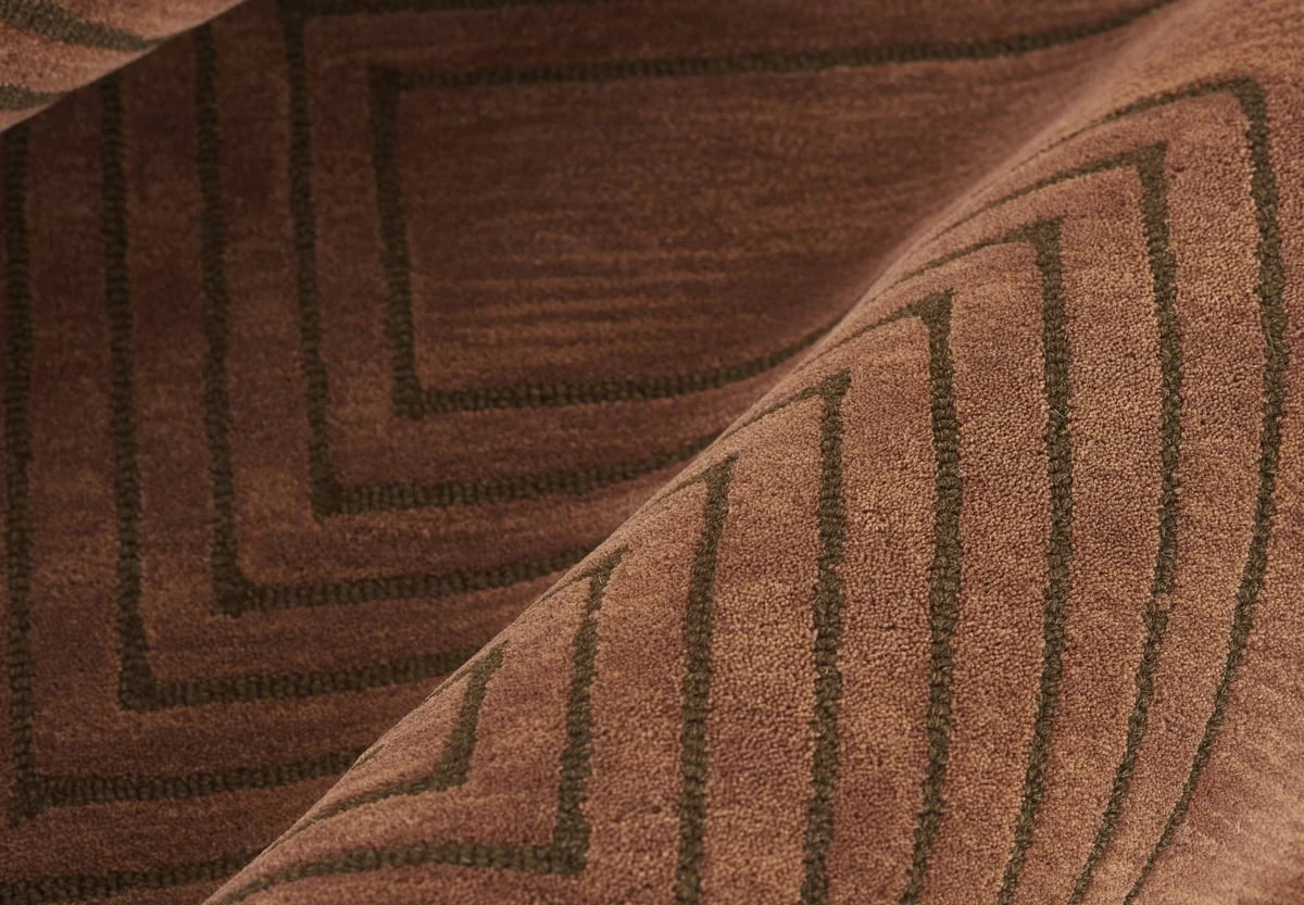 Simbus Copper Geometric Hand-Tufted Wool Rug - Image 6