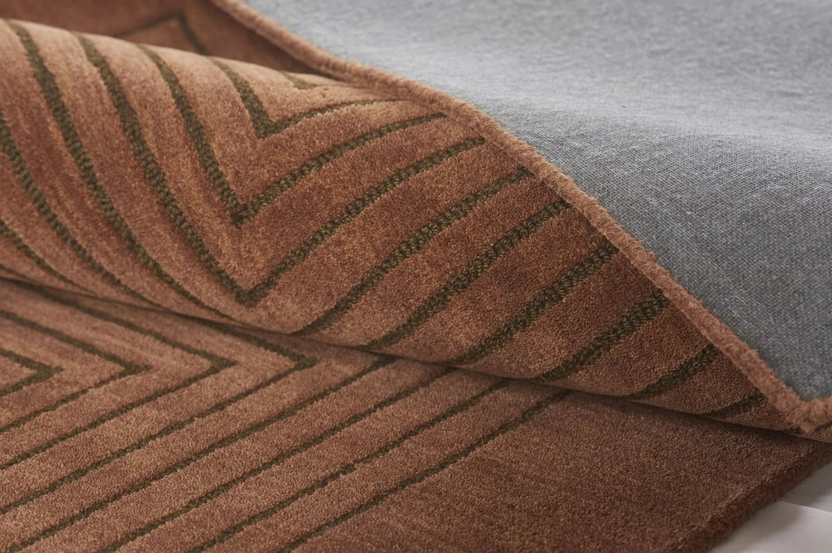 Simbus Copper Geometric Hand-Tufted Wool Rug - Image 7
