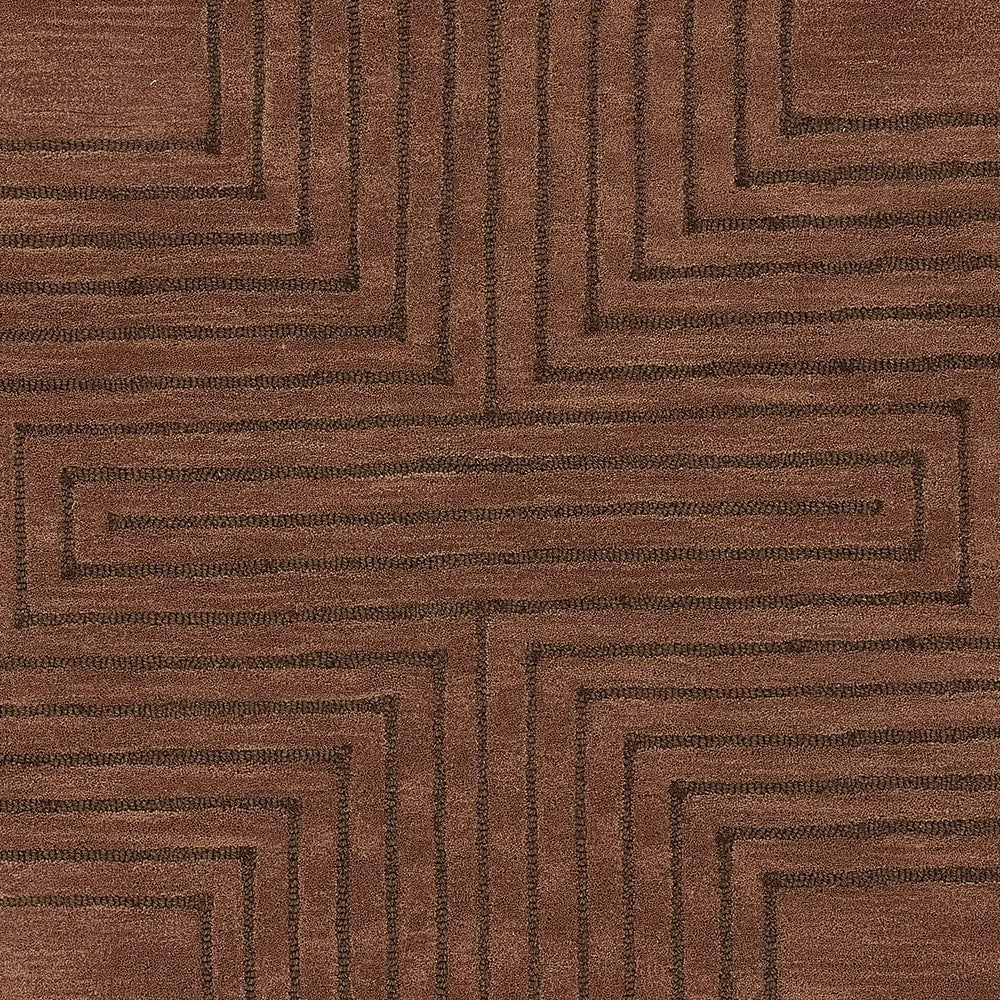 Simbus Copper Geometric Hand-Tufted Wool Rug - Image 8