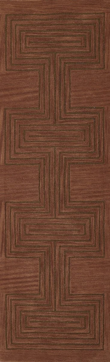 Simbus Copper Geometric Hand-Tufted Wool Rug - Image 9