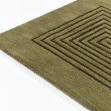 Simbus Green Geometric Hand-Tufted Wool Rug - Image 2