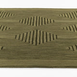 Simbus Green Geometric Hand-Tufted Wool Rug - Image 3