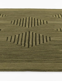 Simbus Green Geometric Hand-Tufted Wool Rug - Image 3
