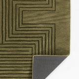 Simbus Green Geometric Hand-Tufted Wool Rug - Image 4
