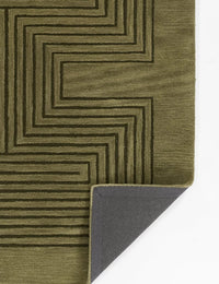 Simbus Green Geometric Hand-Tufted Wool Rug - Image 4