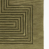 Simbus Green Geometric Hand-Tufted Wool Rug - Image 5