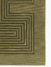 Simbus Green Geometric Hand-Tufted Wool Rug - Image 5
