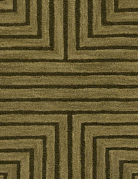 Simbus Green Geometric Hand-Tufted Wool Rug - Image 6