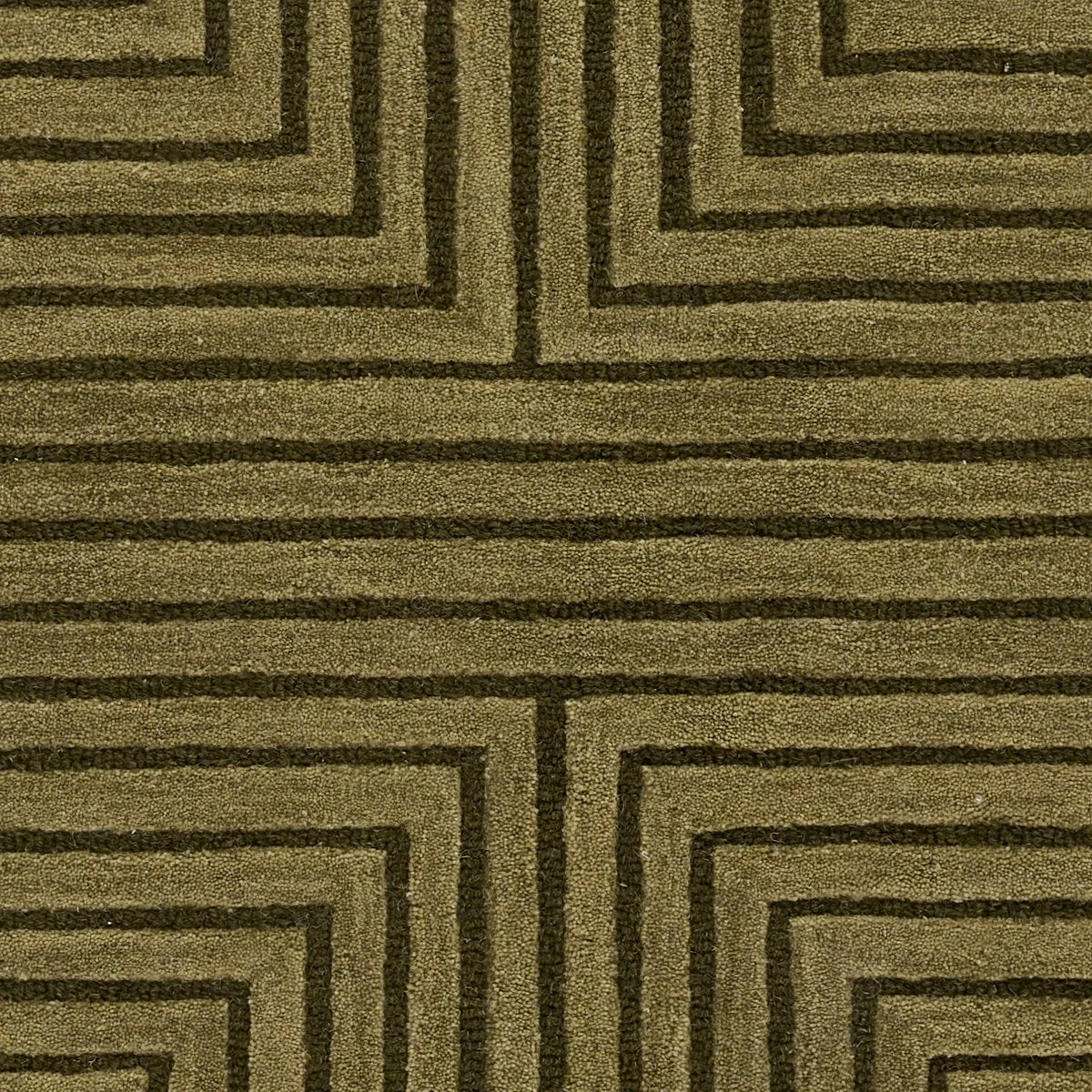 Simbus Green Geometric Hand-Tufted Wool Rug - Image 6