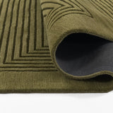 Simbus Green Geometric Hand-Tufted Wool Rug - Image 7