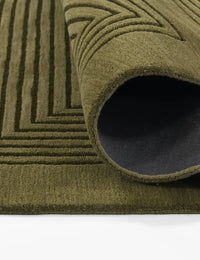 Simbus Green Geometric Hand-Tufted Wool Rug - Image 7