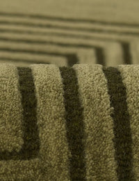 Simbus Green Geometric Hand-Tufted Wool Rug - Image 8