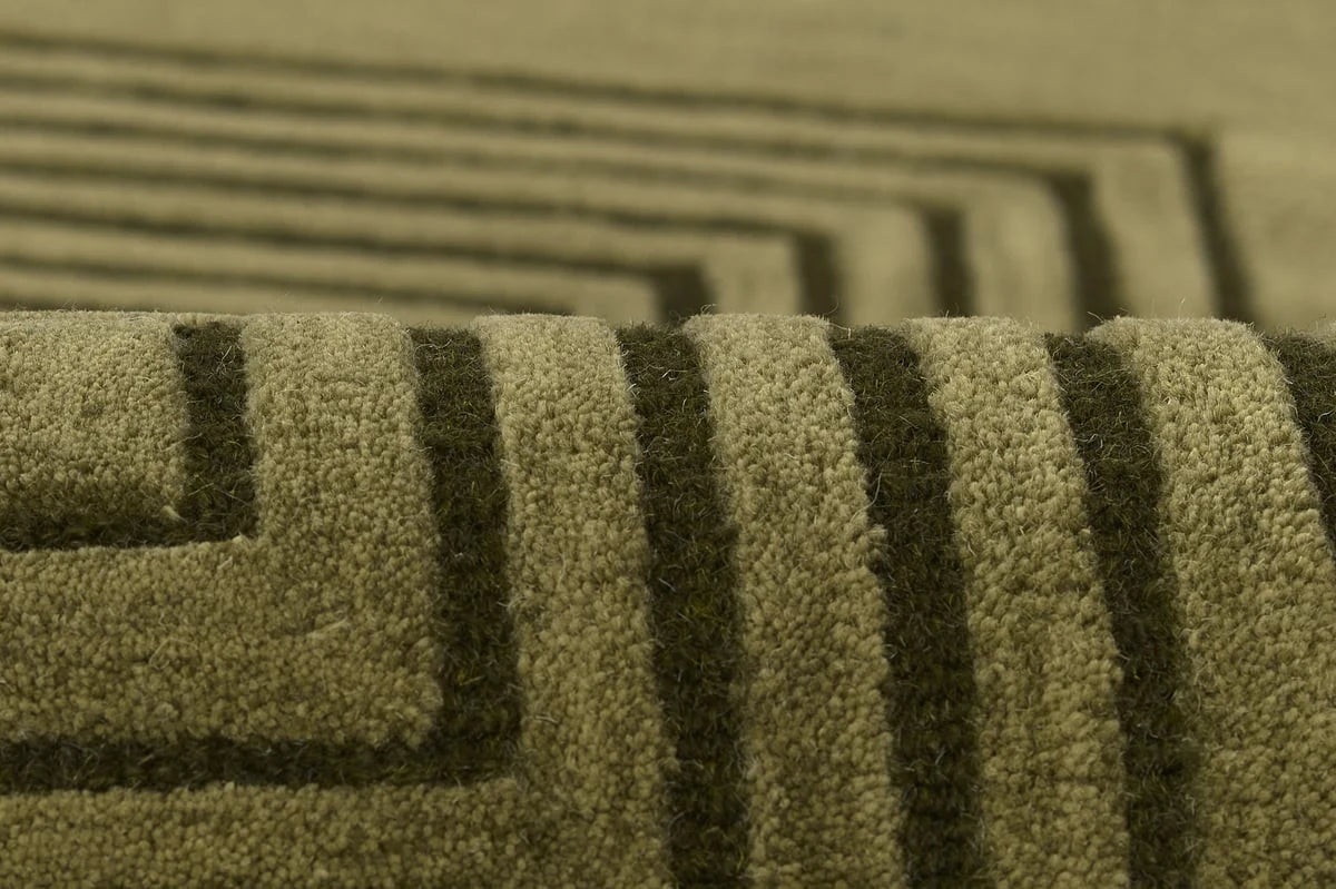 Simbus Green Geometric Hand-Tufted Wool Rug - Image 8