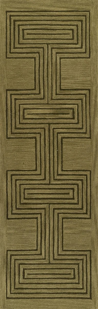 Simbus Green Geometric Hand-Tufted Wool Rug - Image 9