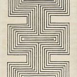 Simbus White Geometric Hand-Tufted Wool Rug - Image 1