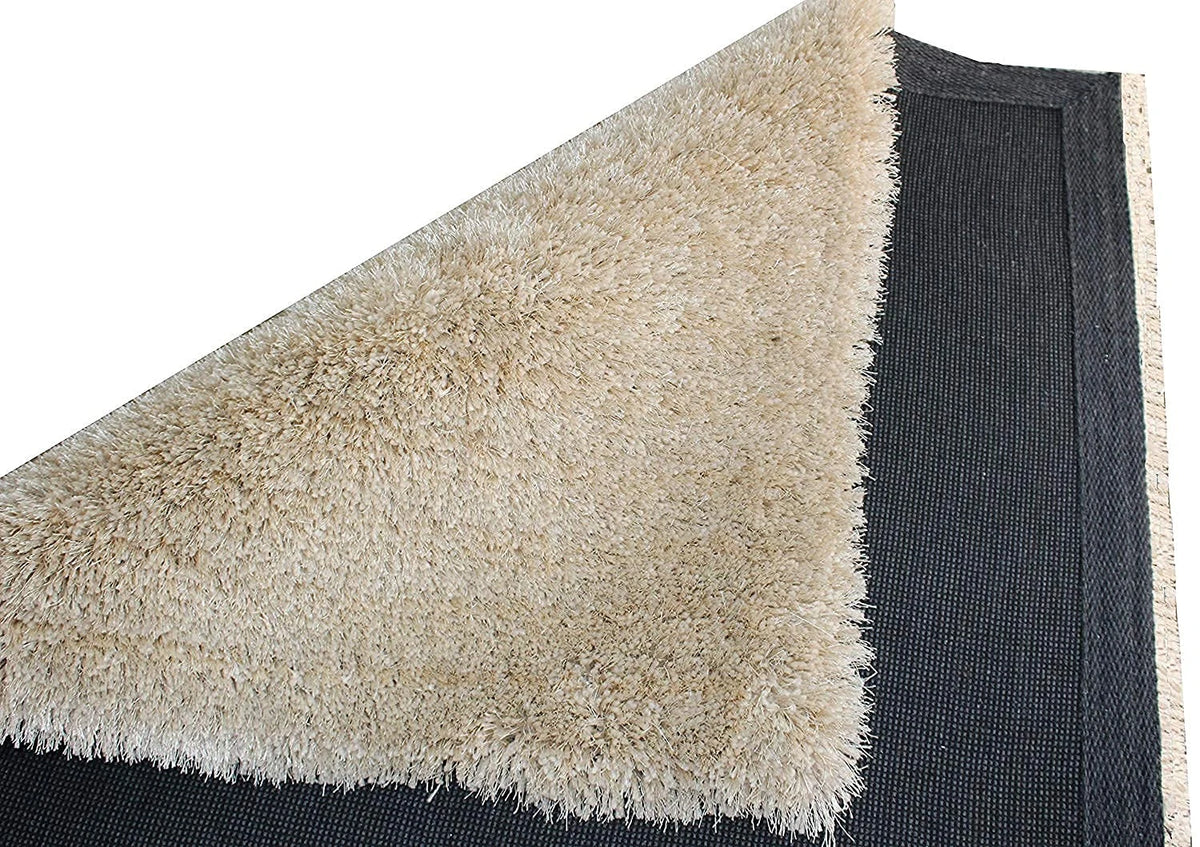 Skin Beige Solid Plush Shag Rug - Image 3