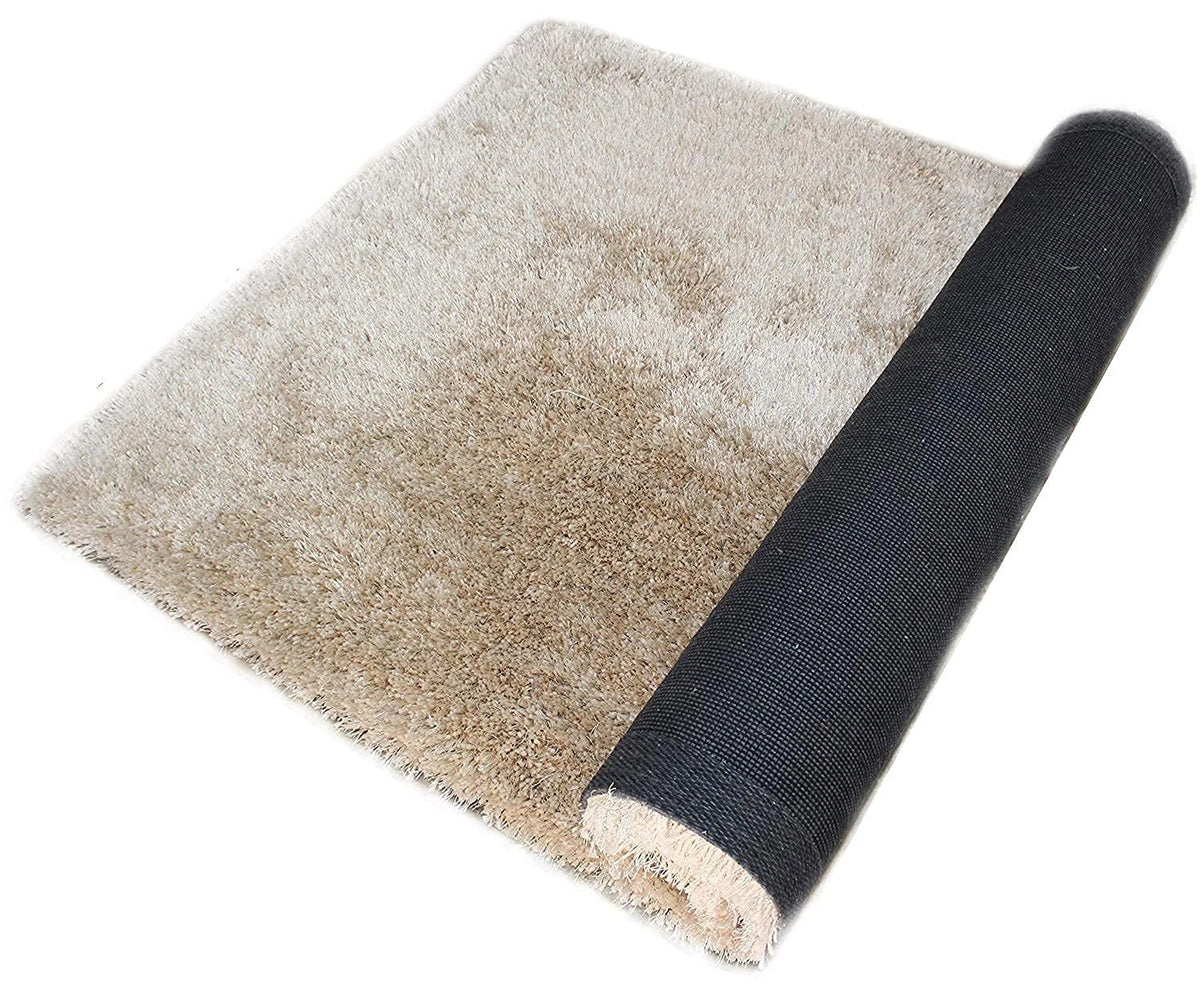 Skin Beige Solid Plush Shag Rug - Image 6