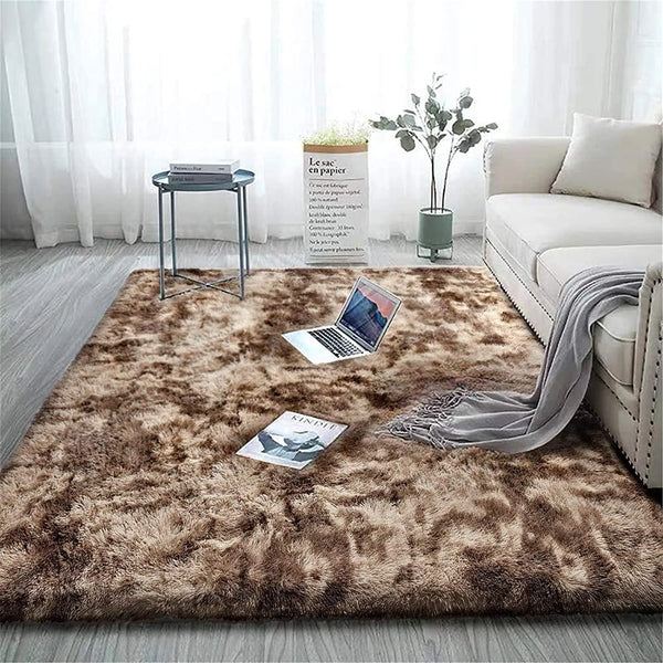 Sour Beige Ombre Collection Plush Shag Rug - Image 1