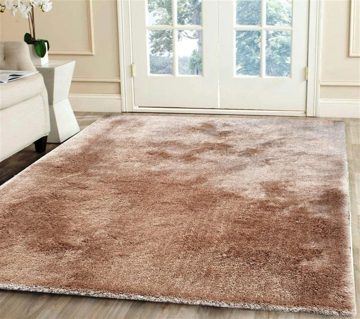 Sour Beige Ombre Collection Plush Shag Rug - Image 2