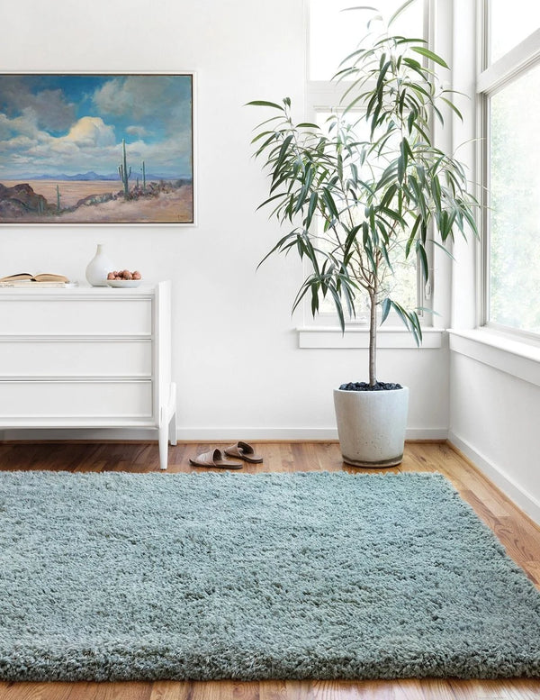 Spa Solid Plush Shag Rug - Image 1