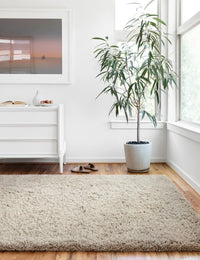 Space Grey Solid Plush Shag Rug - Image 1