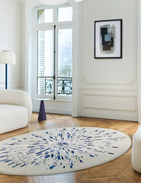 Splatter Oval Hand-Tufted Wool Rug Oval Rug - Image 1