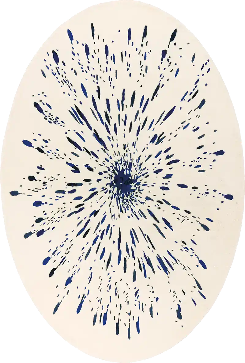 Splatter Oval Hand-Tufted Wool Rug Oval Rug - Image 3
