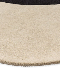 Spot Ecru Black Irregular Hand-Tufted Wool Rug - Image 3