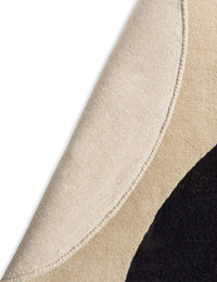 Spot Ecru Black Irregular Hand-Tufted Wool Rug - Image 4
