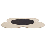 Spot Ecru Black Irregular Hand-Tufted Wool Rug - Image 5