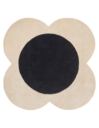 Spot Ecru Black Irregular Hand-Tufted Wool Rug - Image 6