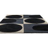 Spot Square Blue Navy Abstract Hand-Tufted Wool Rug - Image 2