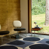 Spot Square Blue Navy Abstract Hand-Tufted Wool Rug - Image 4