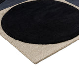Spot Square Blue Navy Abstract Hand-Tufted Wool Rug - Image 5