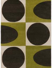 Spotball Walnut Lichen Abstract Hand-Tufted Wool Rug - Image 1