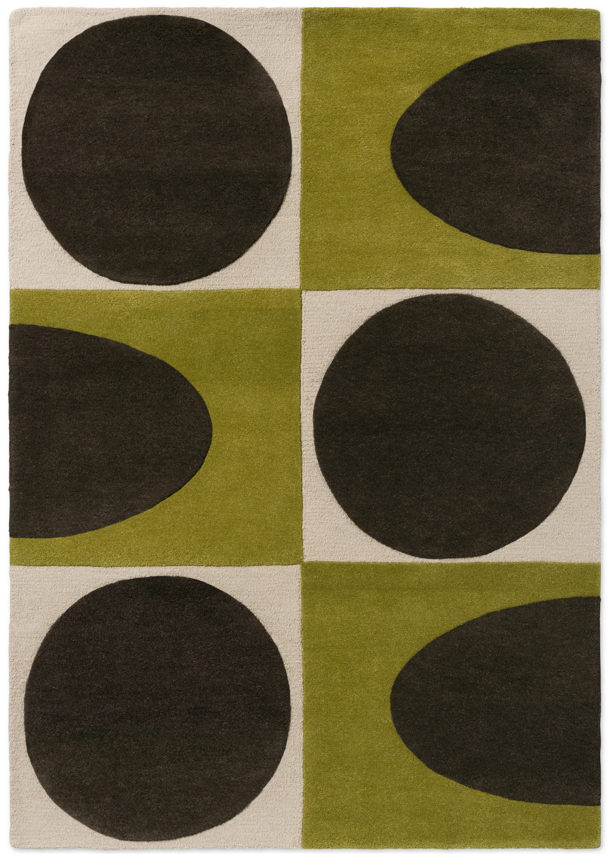 Spotball Walnut Lichen Abstract Hand-Tufted Wool Rug - Image 1