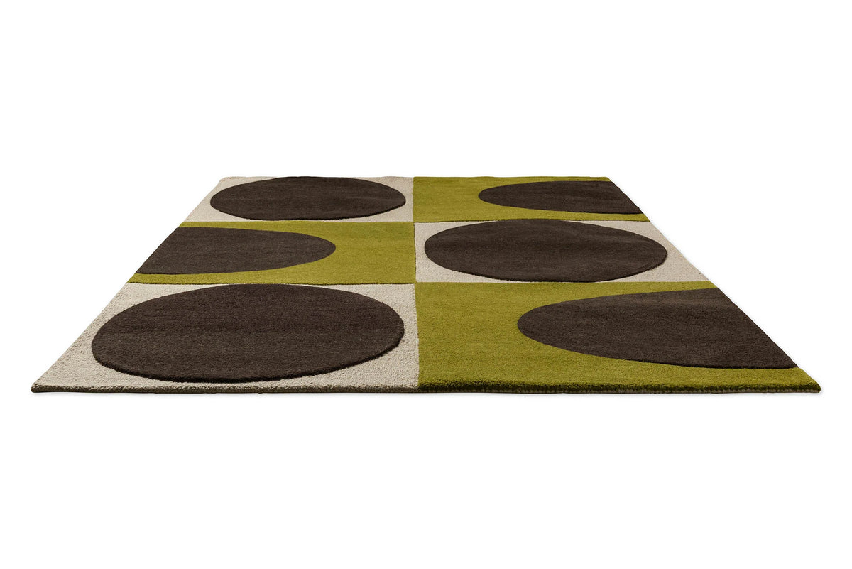 Spotball Walnut Lichen Abstract Hand-Tufted Wool Rug - Image 3