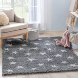 Star Dark Grey Modern Plush Shag Rug - Image 1
