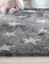 Star Dark Grey Modern Plush Shag Rug - Image 2