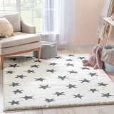 Star Ivory Grey Modern Plush Shag Rug - Image 1