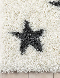 Star Ivory Grey Modern Plush Shag Rug - Image 5