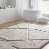 Stasy Cream Geometric Hand-Tufted Wool Rug - Image 1