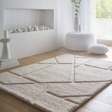Stasy Cream Geometric Hand-Tufted Wool Rug - Image 3