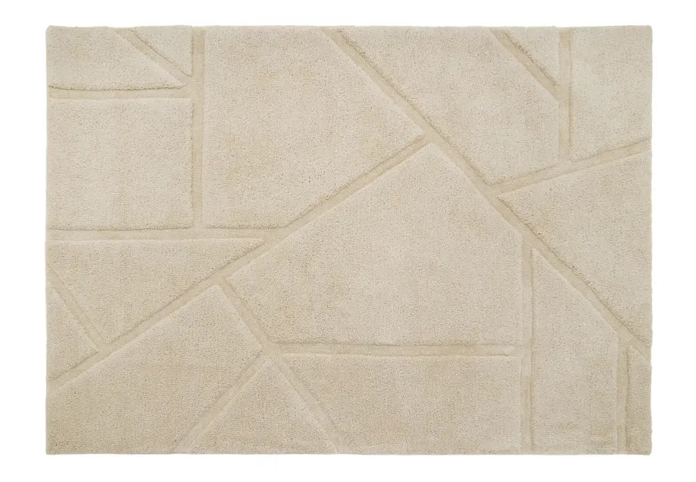 Stasy Cream Geometric Hand-Tufted Wool Rug - Image 5