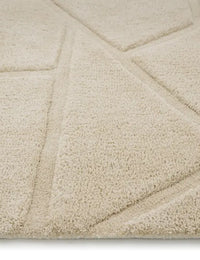 Stasy Cream Geometric Hand-Tufted Wool Rug - Image 6