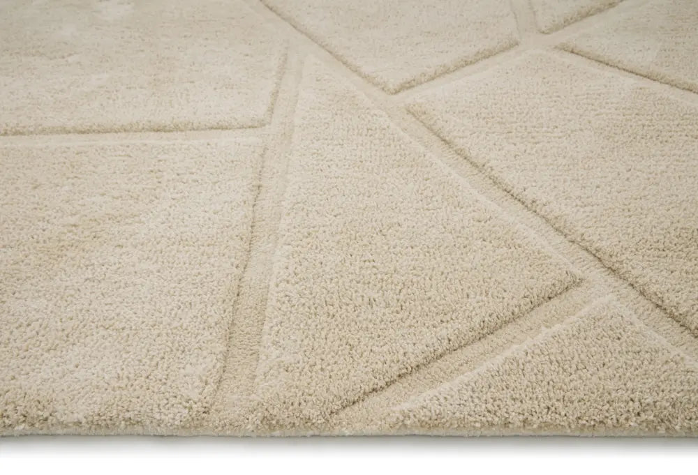 Stasy Cream Geometric Hand-Tufted Wool Rug - Image 6