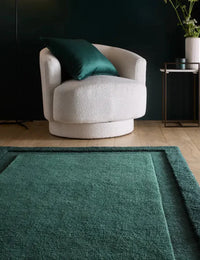 Stasy Dark Green Geometric Hand-Tufted Wool Rug - Image 1